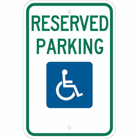 Brady Handicap Parking Sign, 18"H, 12"W, Alum, 103748 103748
